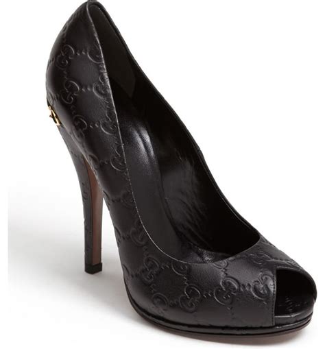 gucci elizabeth peep toe pump|Gucci Heels for Women .